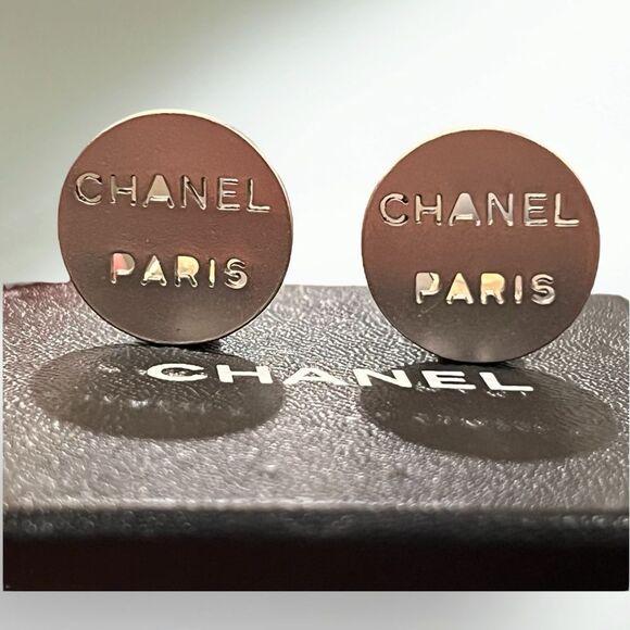 Chanel Silver Cutout Logo Earrings - Picture 2 of 6